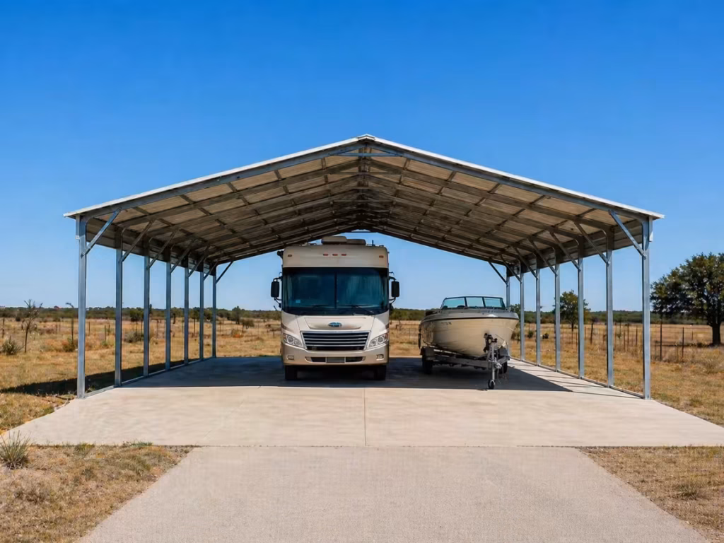 RV and Boat in a shelter